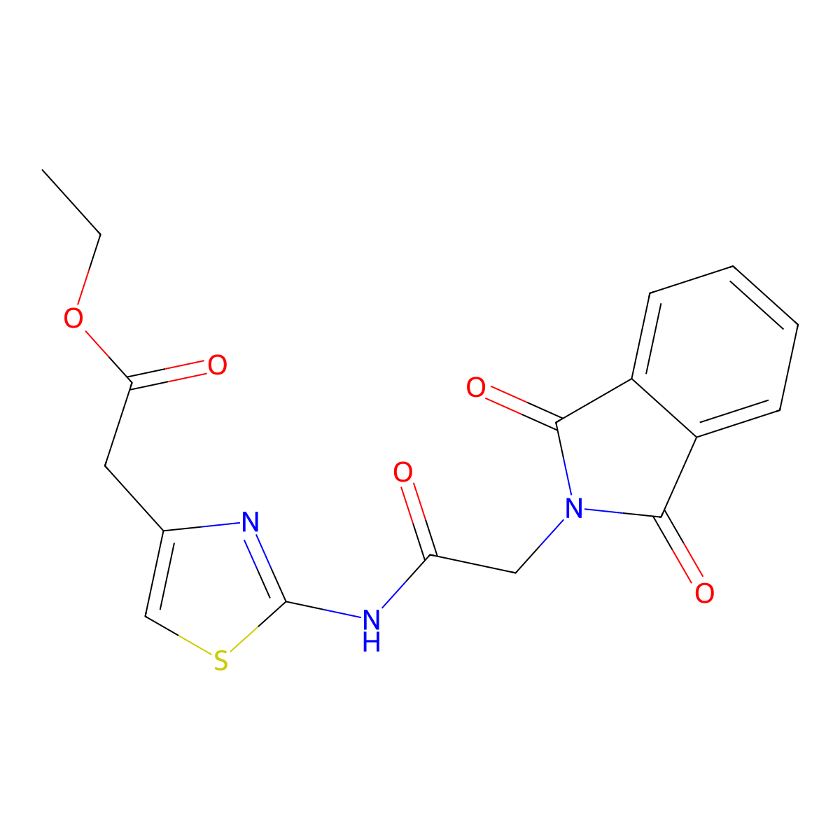ethyl (2-{[(1,3-dioxo-1,3-dihydro-2H-isoindol-2-yl)acetyl]amino}-1,3-thiazol-4-yl)acetate molecular structure, CAS 301226-79-9
