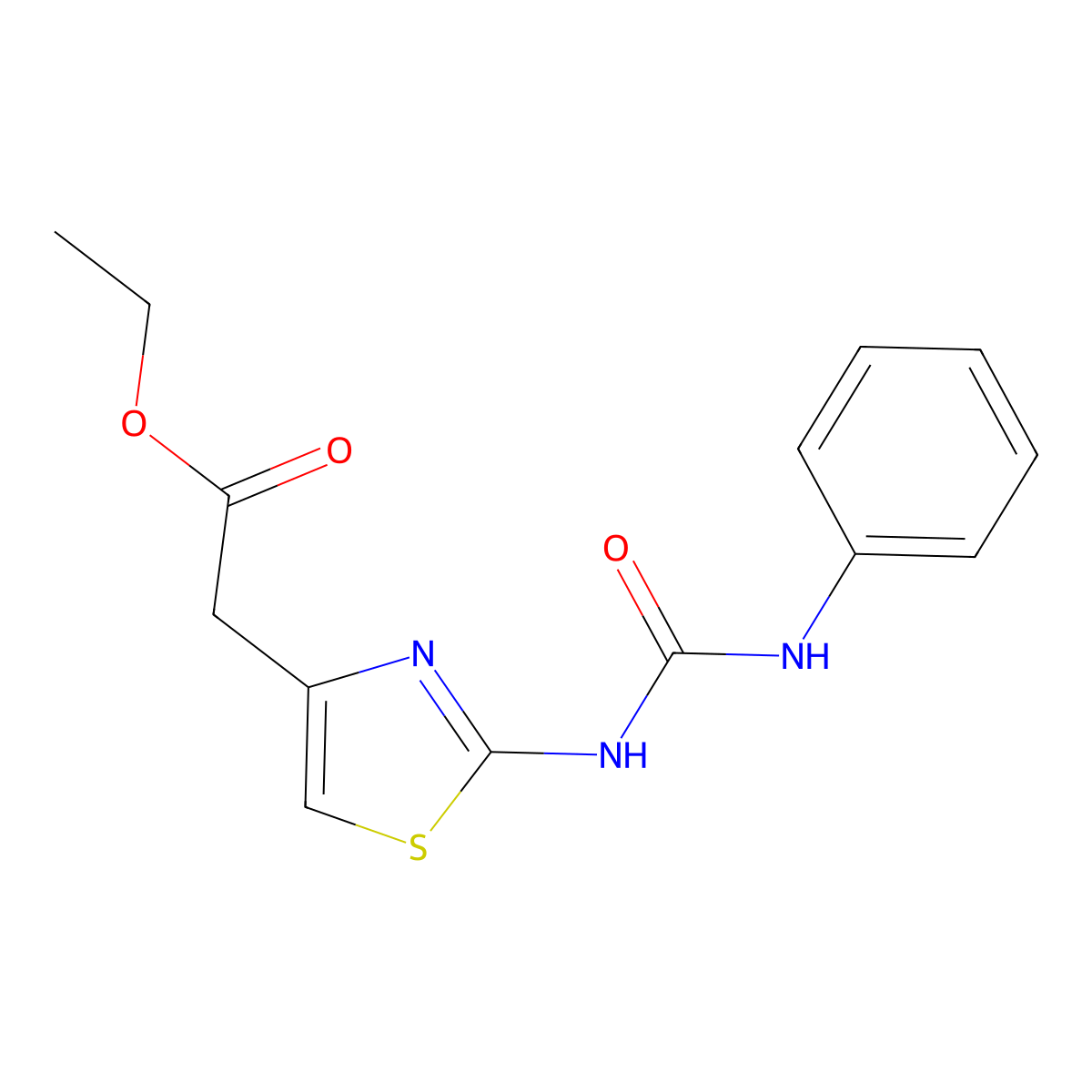 Ethyl 2-{2-[(anilinocarbonyl)amino]-1,3-thiazol-4-yl}acetate molecular structure, CAS 301226-86-8