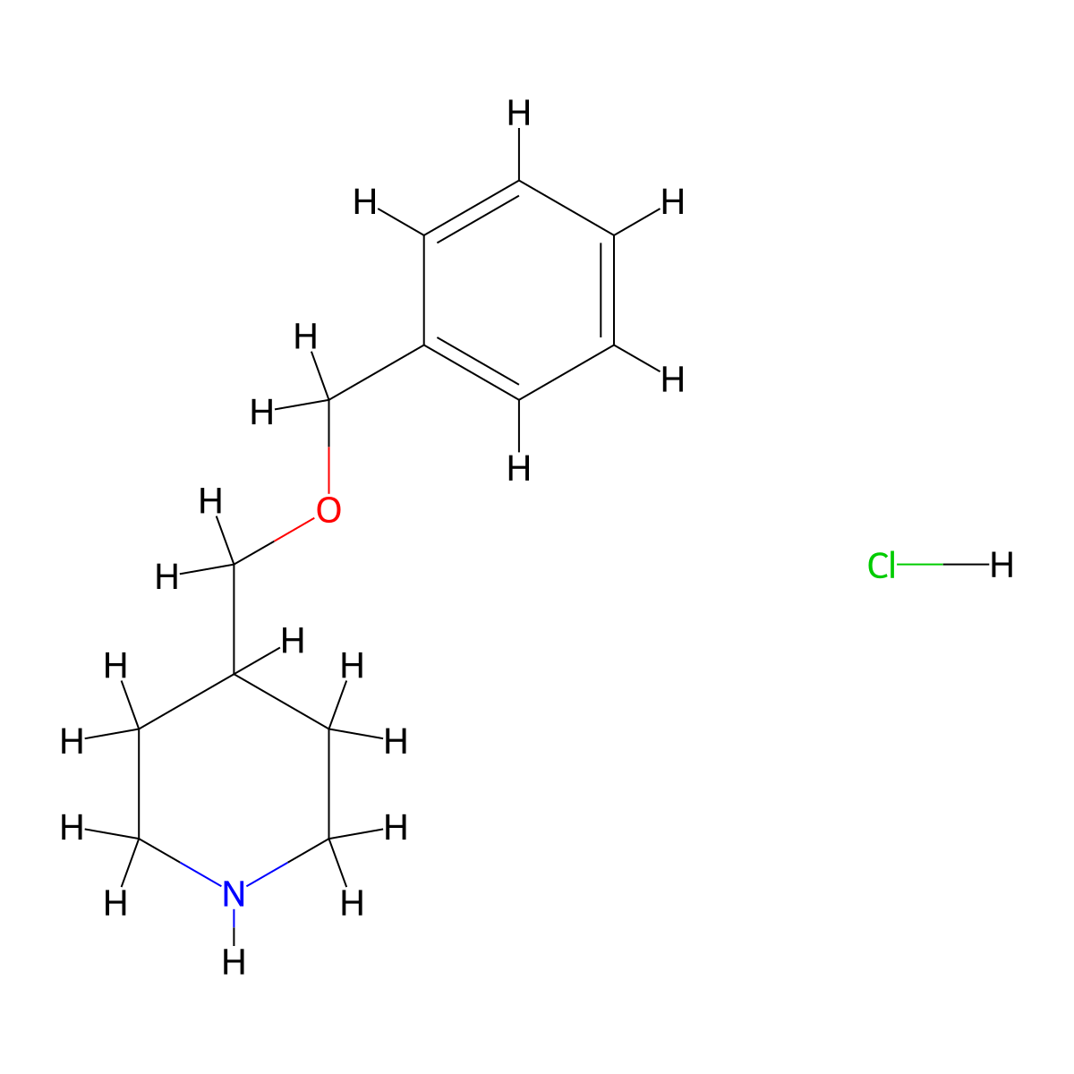 4-[(Benzyloxy)methyl]piperidine hydrochloride molecular structure, CAS 301226-92-6