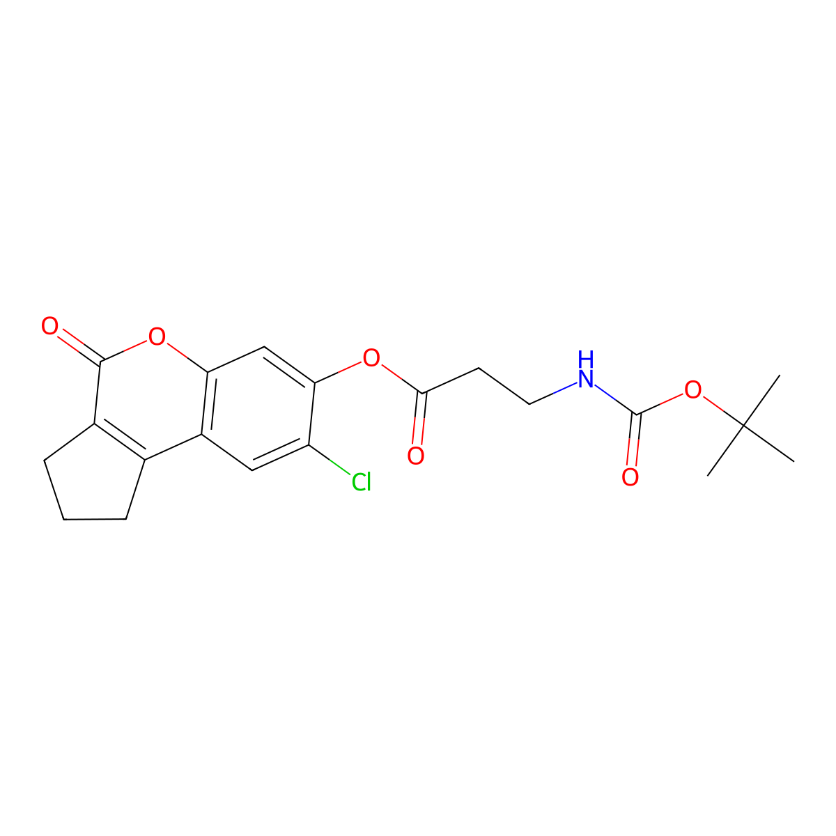 8-chloro-4-oxo-1,2,3,4-tetrahydrocyclopenta[c]chromen-7-yl N-(tert-butoxycarbonyl)-beta-alaninate molecular structure, CAS 301227-31-6
