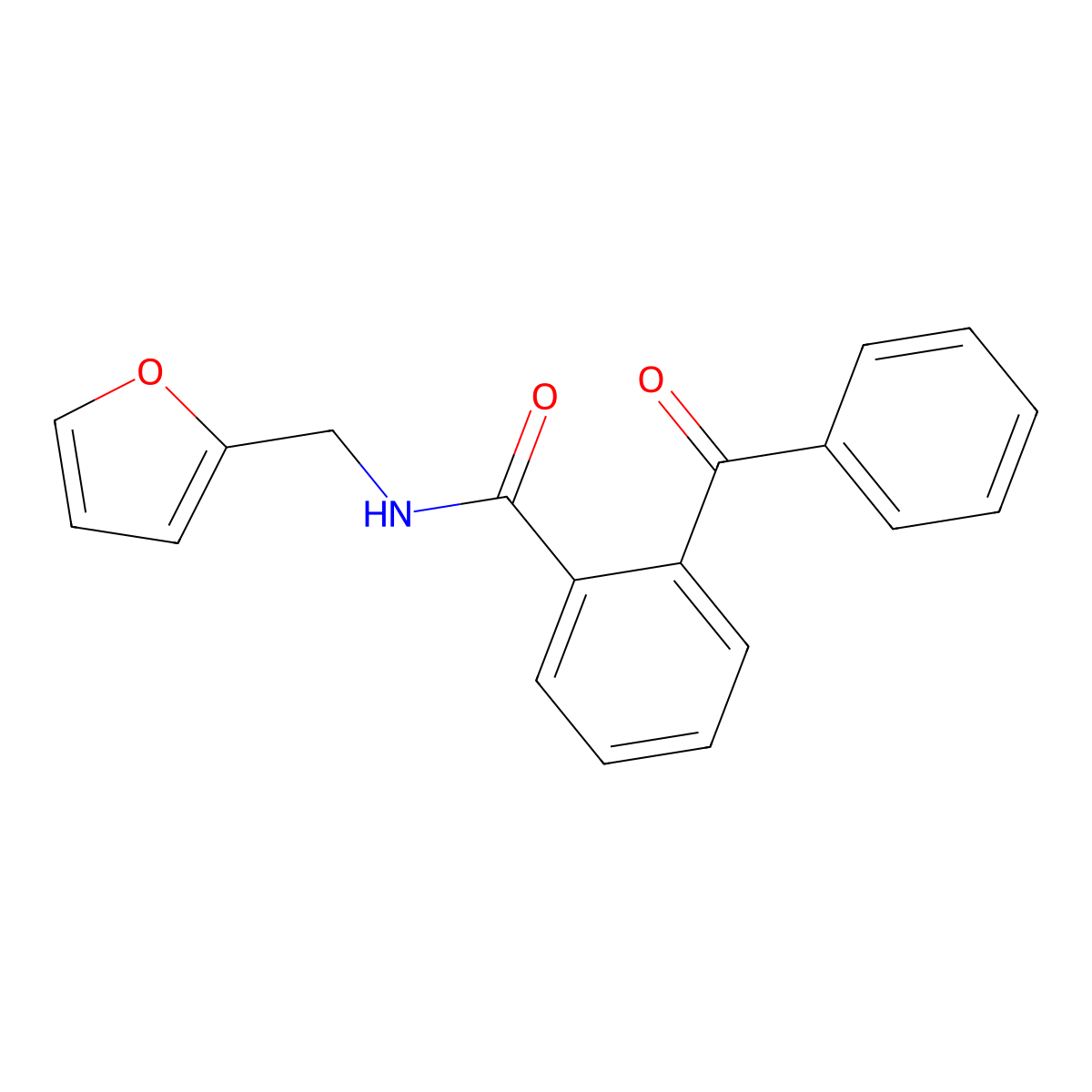 2-benzoyl-N-(furan-2-ylmethyl)benzamide molecular structure, CAS 301227-35-0