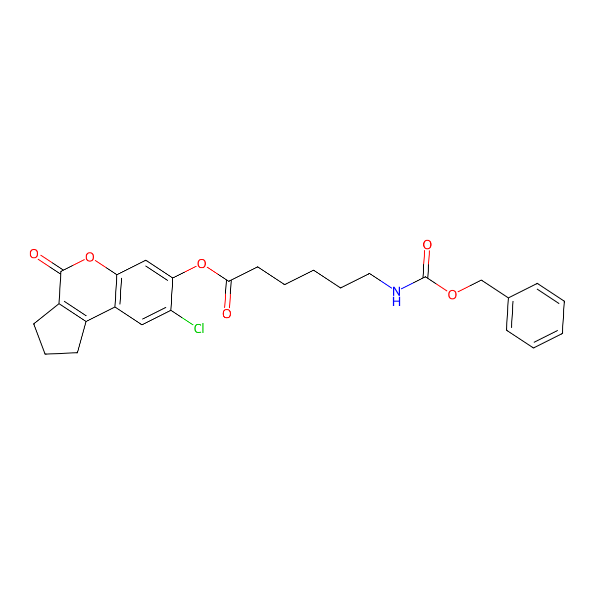 8-Chloro-4-oxo-1,2,3,4-tetrahydrocyclopenta[c]chromen-7-yl 6-{[(benzyloxy)carbonyl]amino}hexanoate molecular structure, CAS 301227-36-1
