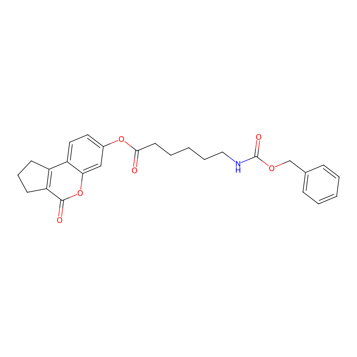 4-Oxo-1,2,3,4-tetrahydrocyclopenta[c]chromen-7-yl 6-{[(benzyloxy)carbonyl]amino}hexanoate molecular structure, CAS 301227-37-2