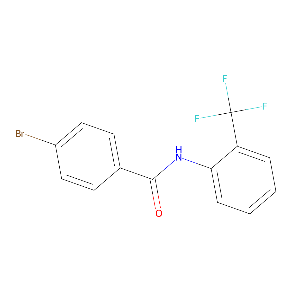 4-bromo-N-[2-(trifluoromethyl)phenyl]benzamide molecular structure, CAS 301228-28-4