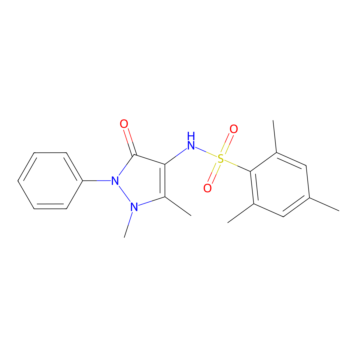 N-(1,5-dimethyl-3-oxo-2-phenyl-2,3-dihydro-1H-pyrazol-4-yl)-2,4,6-trimethylbenzenesulfonamide molecular structure, CAS 301228-94-4