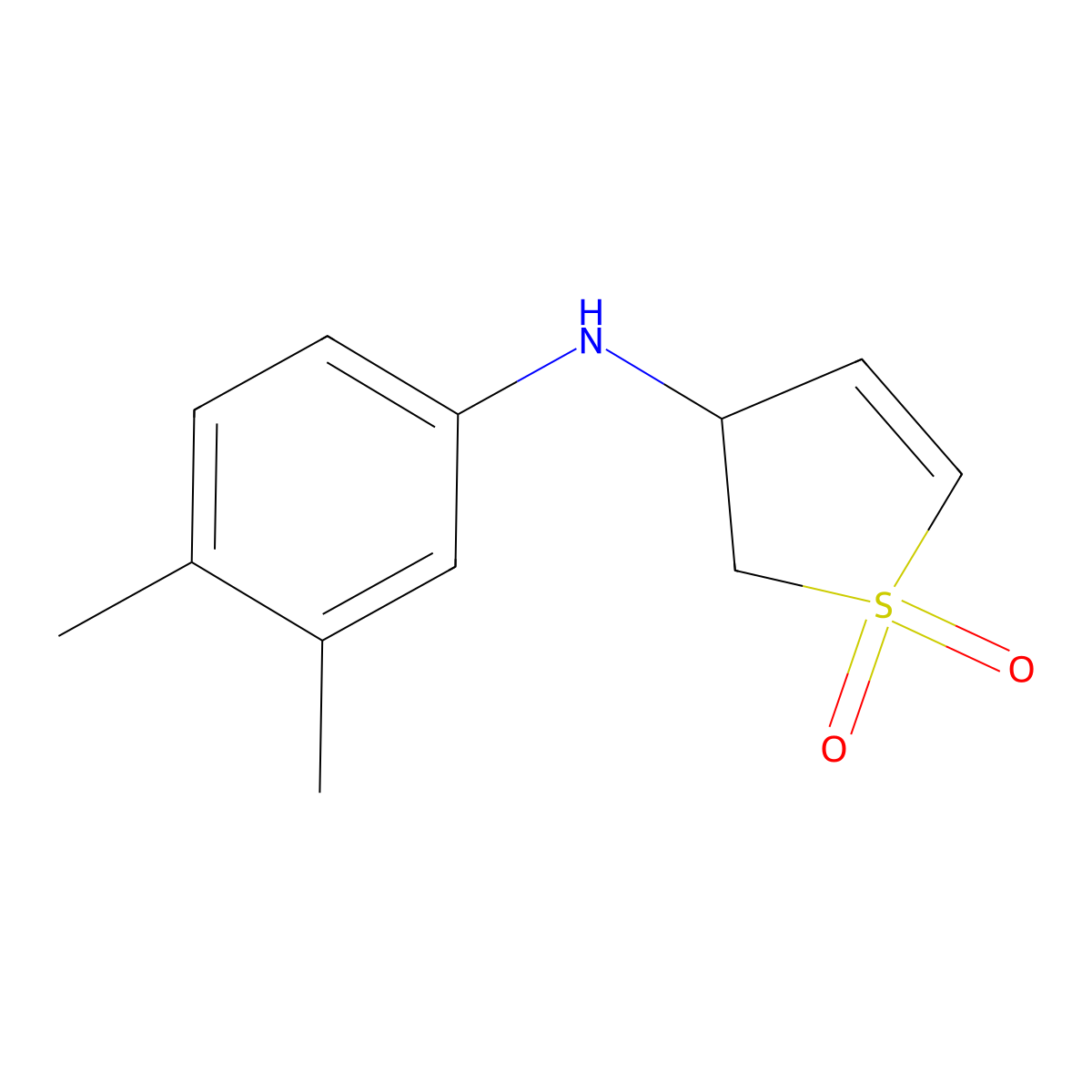 N-(3,4-dimethylphenyl)-1,1-dioxo-2,3-dihydrothiophen-3-amine molecular structure, CAS 301229-94-7