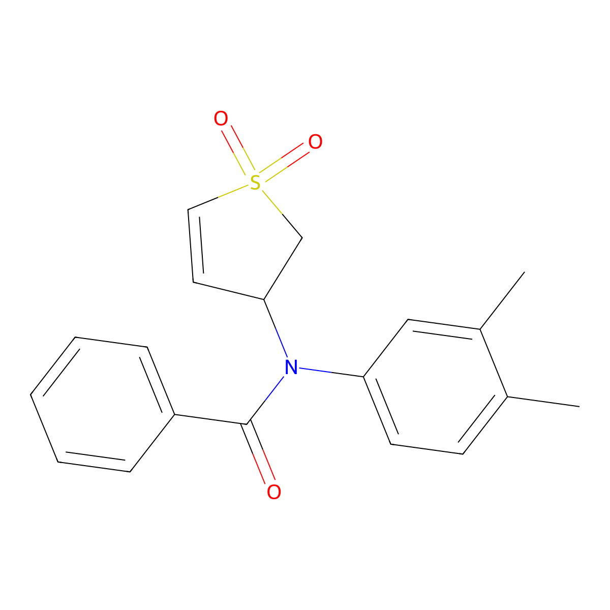 N-(2,3-Dihydro-1,1-dioxido-3-thienyl)-N-(3,4-dimethylphenyl)benzamide molecular structure, CAS 301229-95-8