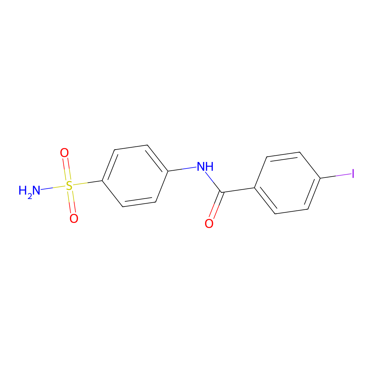 4-iodo-N-(4-sulfamoylphenyl)benzamide molecular structure, CAS 301233-32-9
