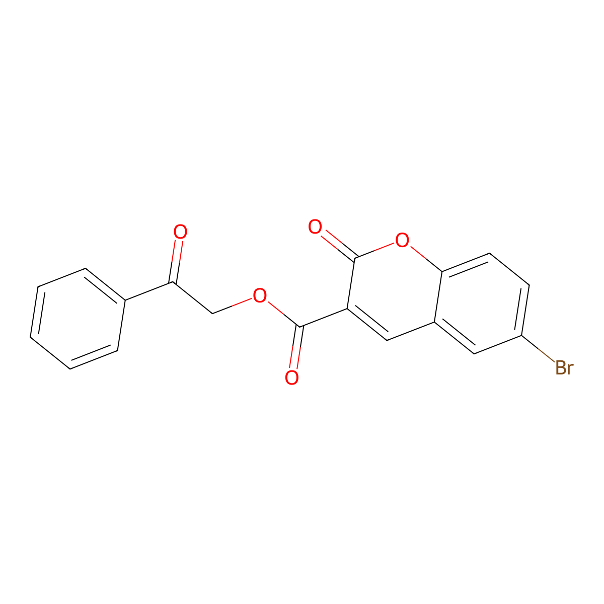 2-oxo-2-phenylethyl 6-bromo-2-oxo-2H-chromene-3-carboxylate molecular structure, CAS 301234-18-4