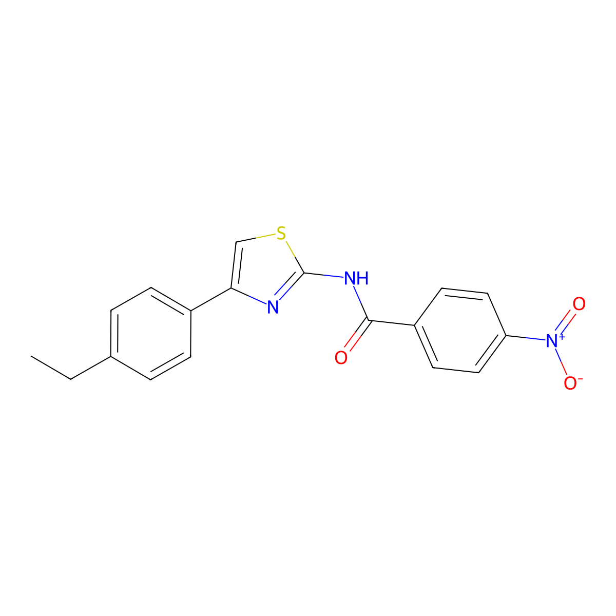 N-[4-(4-ethylphenyl)-1,3-thiazol-2-yl]-4-nitrobenzamide molecular structure, CAS 301234-40-2