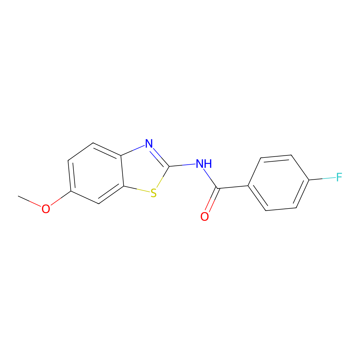 4-fluoro-N-(6-methoxy-1,3-benzothiazol-2-yl)benzamide molecular structure, CAS 301234-63-9
