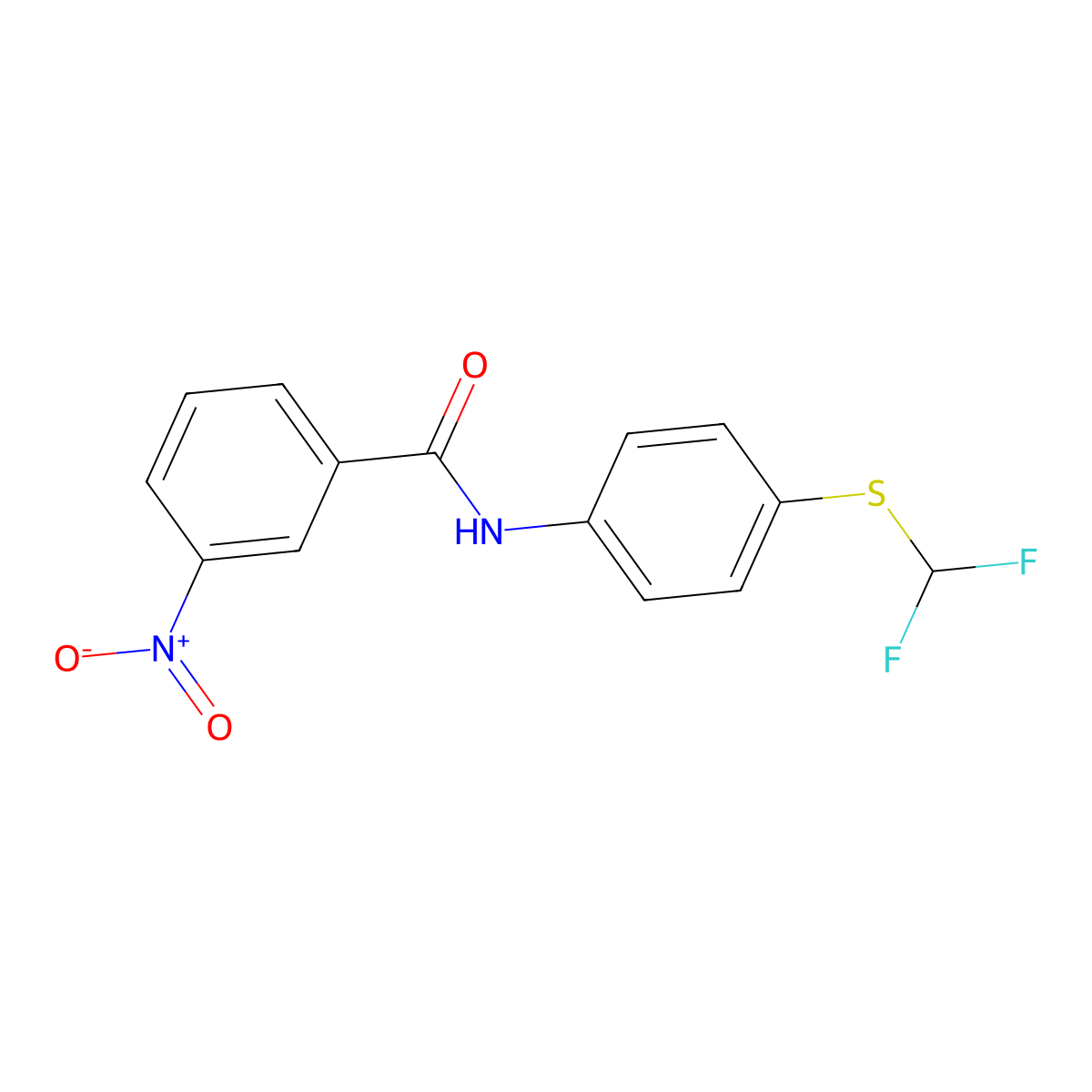 N-(4-((difluoromethyl)thio)phenyl)-3-nitrobenzamide molecular structure, CAS 301234-95-7
