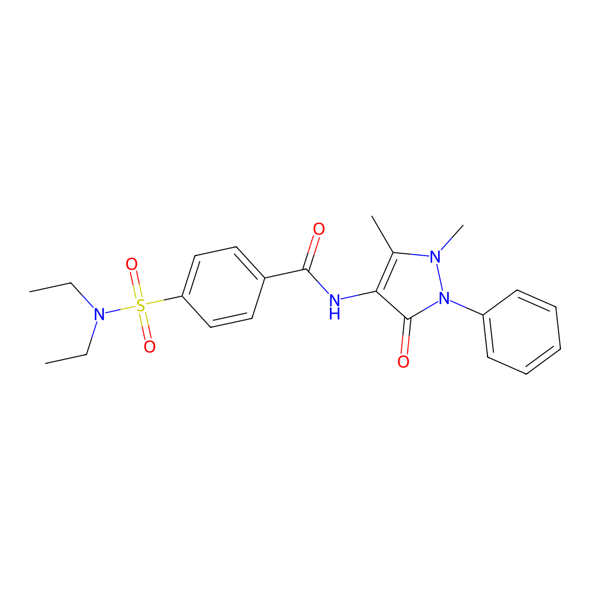 4-(N,N-diethylsulfamoyl)-N-(1,5-dimethyl-3-oxo-2-phenyl-2,3-dihydro-1H-pyrazol-4-yl)benzamide molecular structure, CAS 301235-12-1