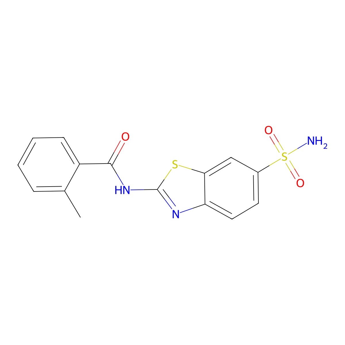 2-methyl-N-(6-sulfamoyl-1,3-benzothiazol-2-yl)benzamide molecular structure, CAS 301235-20-1