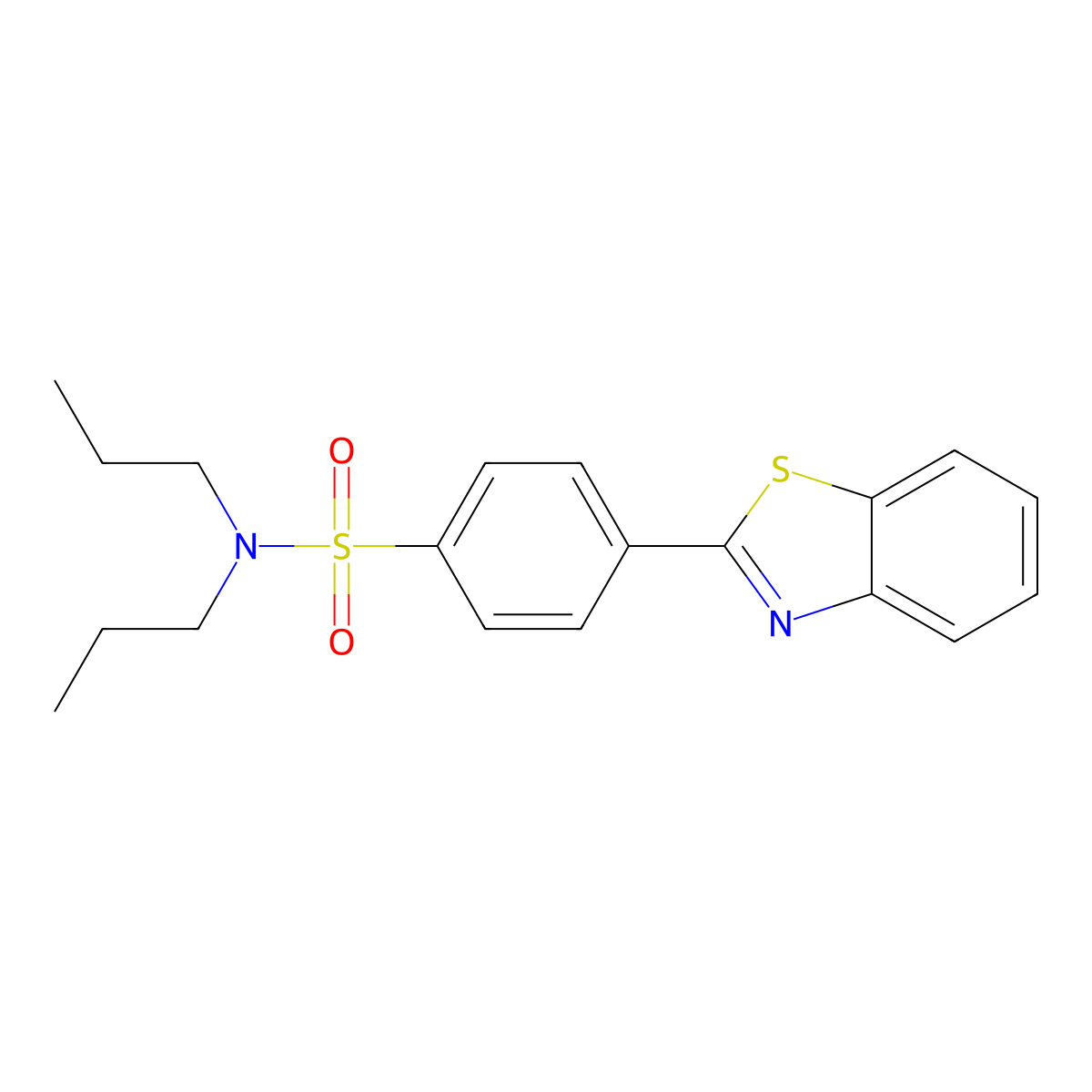 4-(1,3-benzothiazol-2-yl)-N,N-dipropylbenzene-1-sulfonamide molecular structure, CAS 301235-28-9