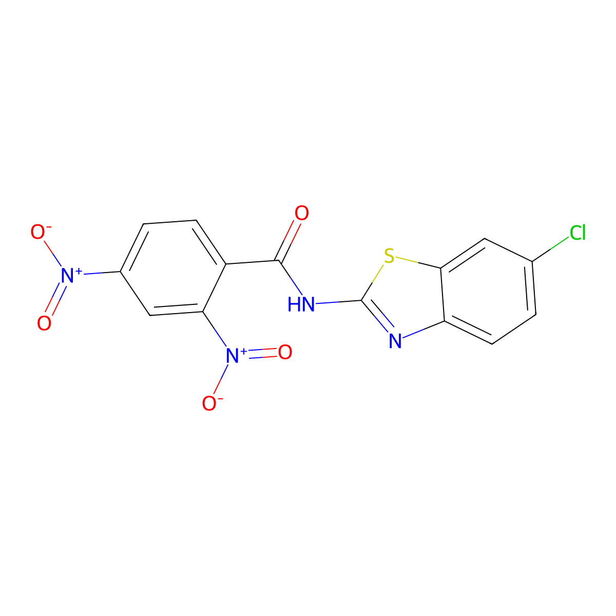 N-(6-chloro-1,3-benzothiazol-2-yl)-2,4-dinitrobenzamide molecular structure, CAS 301235-39-2