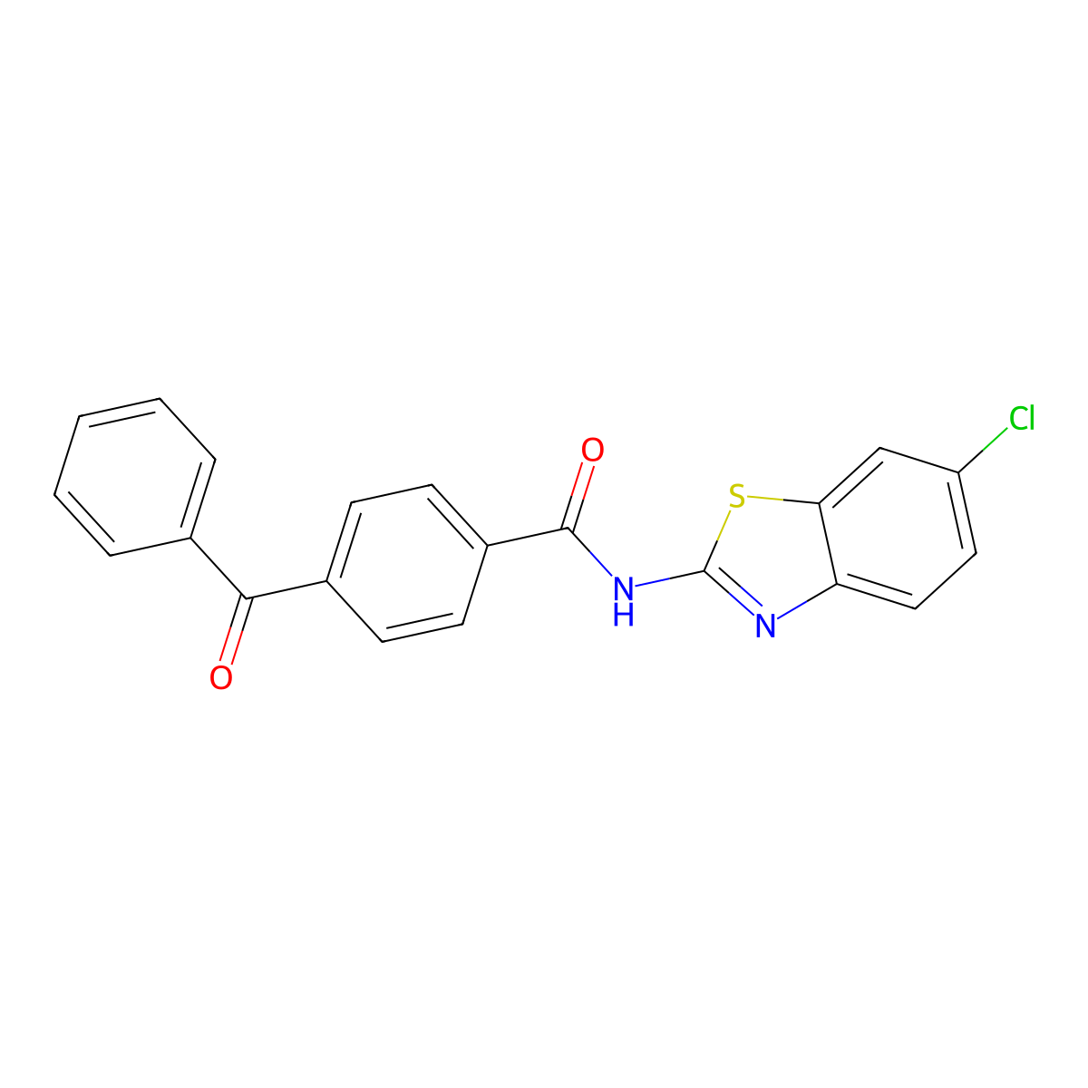 4-benzoyl-N-(6-chloro-1,3-benzothiazol-2-yl)benzamide molecular structure, CAS 301235-43-8