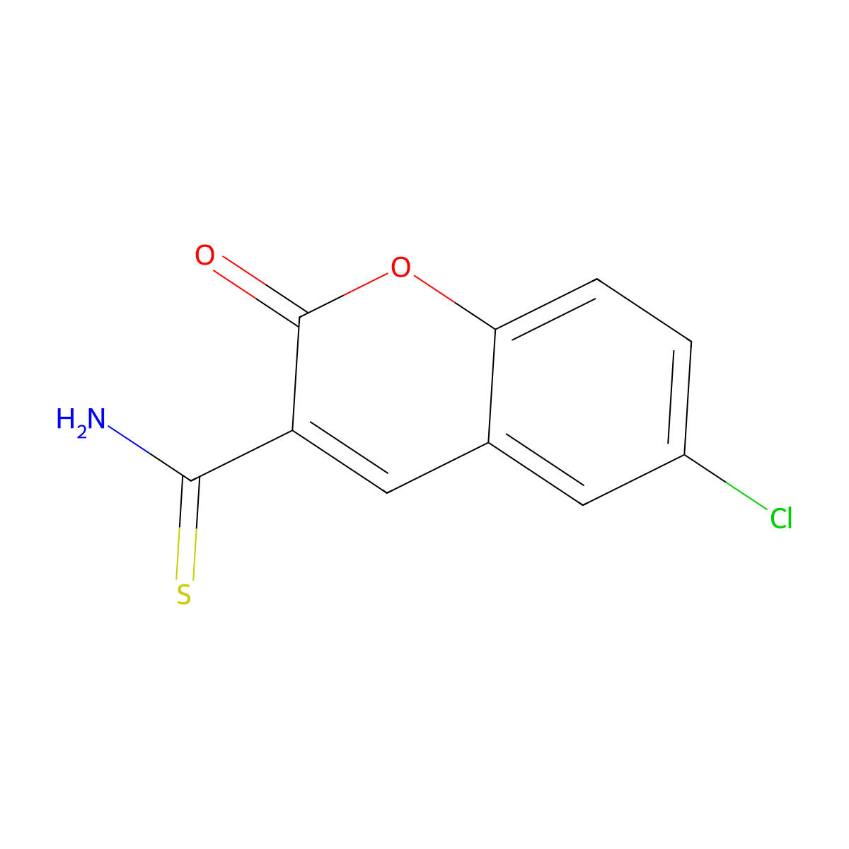 6-chloro-2-oxo-2H-chromene-3-carbothioamide molecular structure, CAS 301235-54-1
