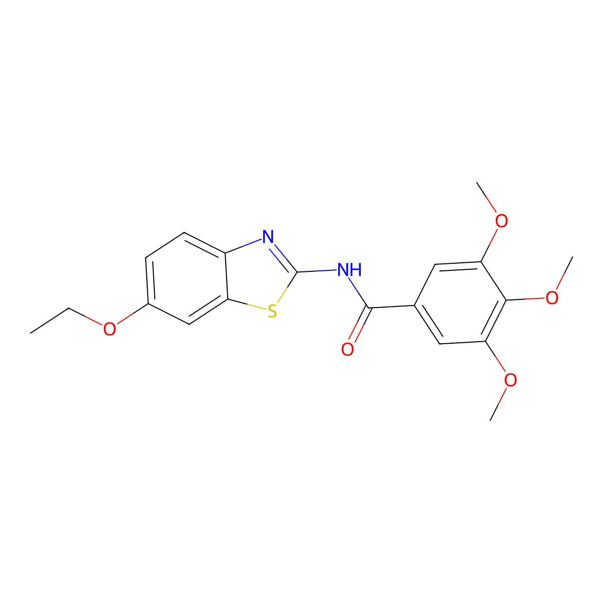N-(6-ethoxybenzo[d]thiazol-2-yl)-3,4,5-trimethoxybenzamide molecular structure, CAS 301235-58-5