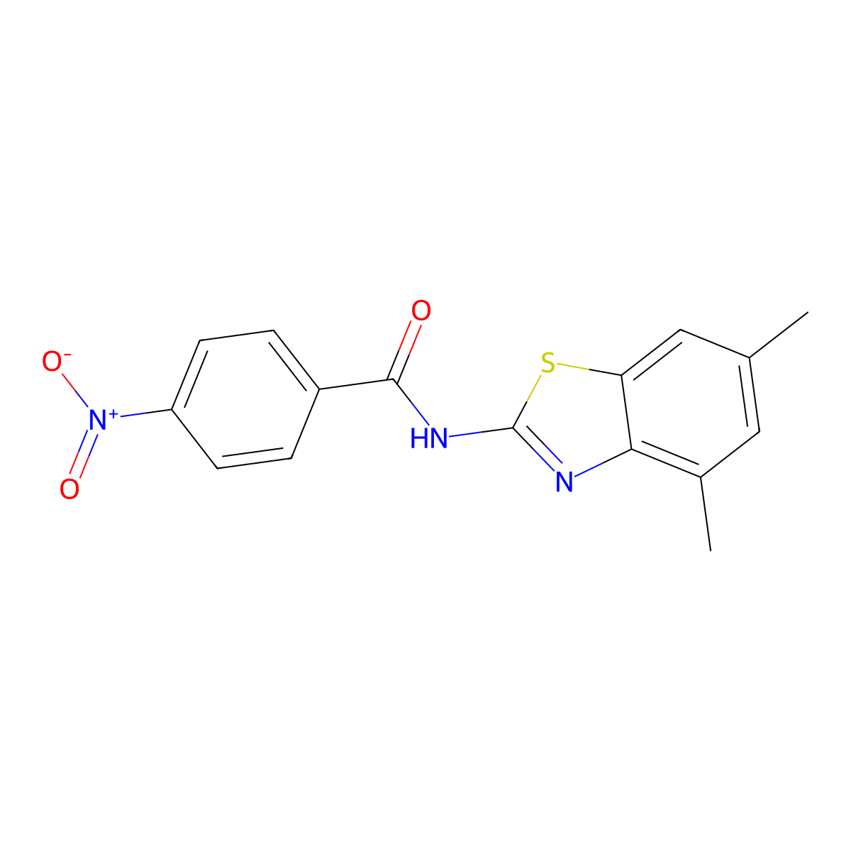N-(4,6-dimethyl-1,3-benzothiazol-2-yl)-4-nitrobenzamide molecular structure, CAS 301235-66-5