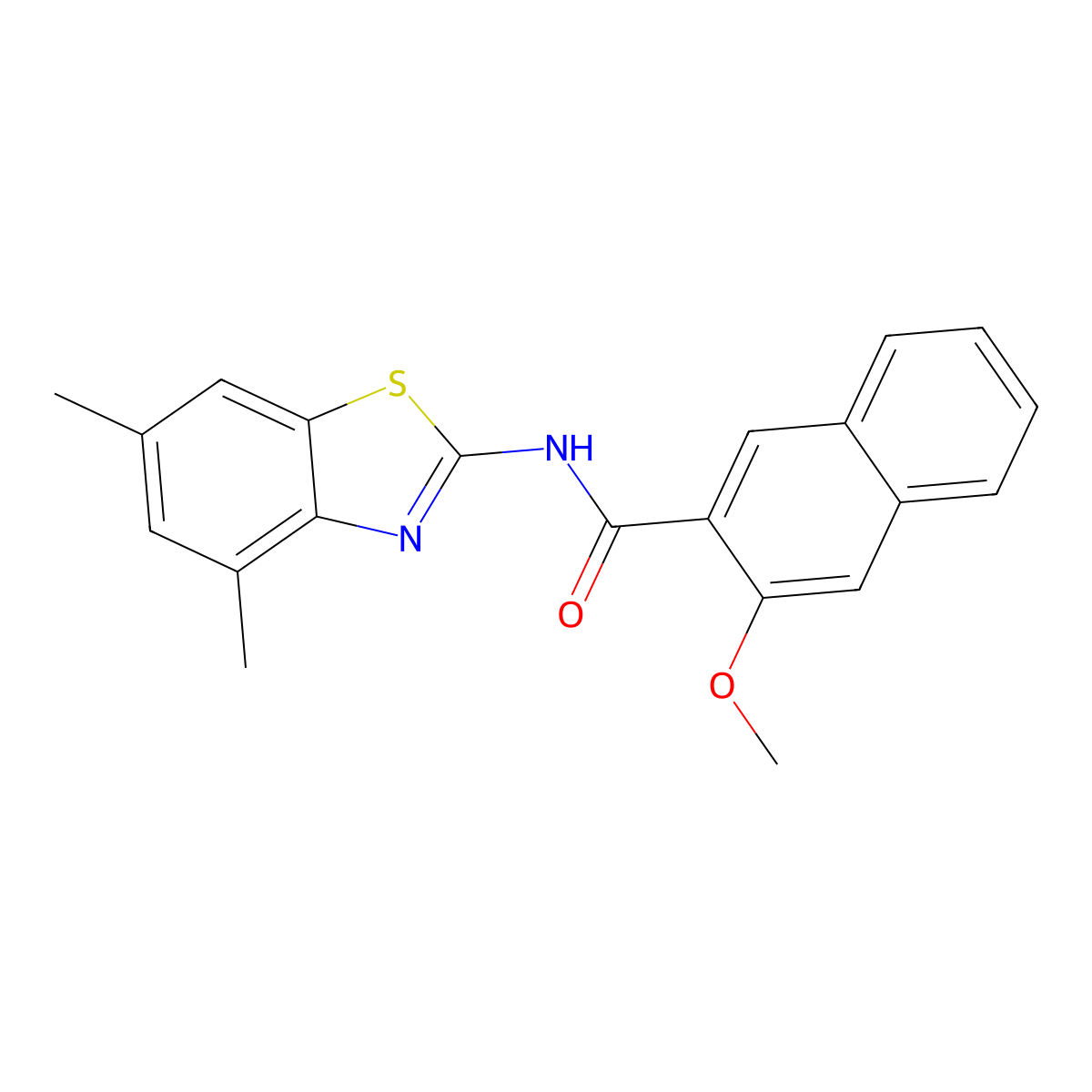 N-(4,6-dimethyl-1,3-benzothiazol-2-yl)-3-methoxynaphthalene-2-carboxamide molecular structure, CAS 301235-69-8