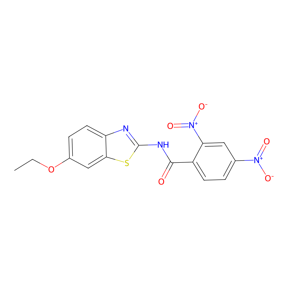 N-(6-ethoxy-1,3-benzothiazol-2-yl)-2,4-dinitrobenzamide molecular structure, CAS 301235-70-1