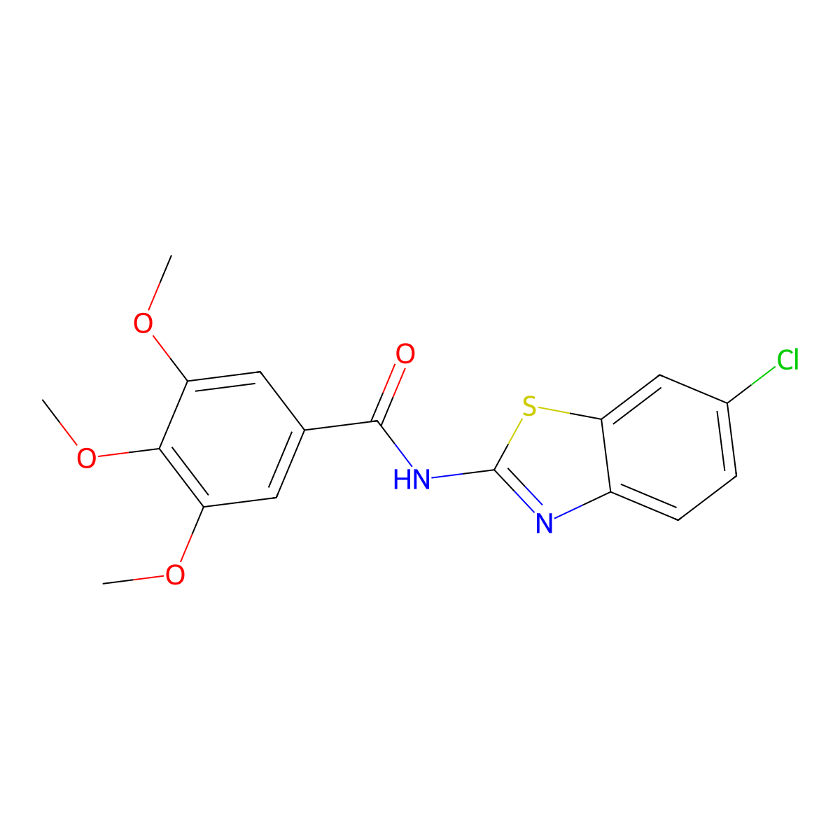 N-(6-chlorobenzo[d]thiazol-2-yl)-3,4,5-trimethoxybenzamide molecular structure, CAS 301235-75-6