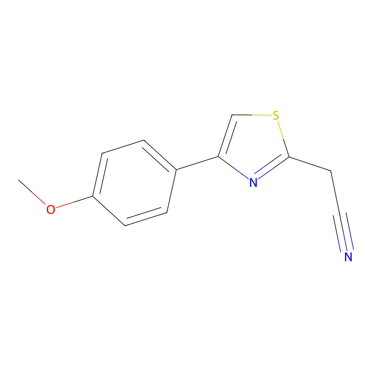 (4-(4-Methoxyphenyl)-1,3-thiazol-2-YL)acetonitrile molecular structure, CAS 301235-86-9