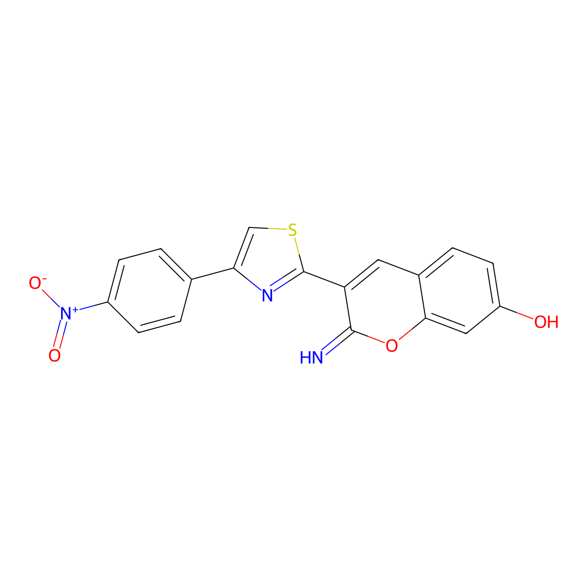 2-imino-3-[4-(4-nitrophenyl)-1,3-thiazol-2-yl]-2H-chromen-7-ol molecular structure, CAS 301235-87-0