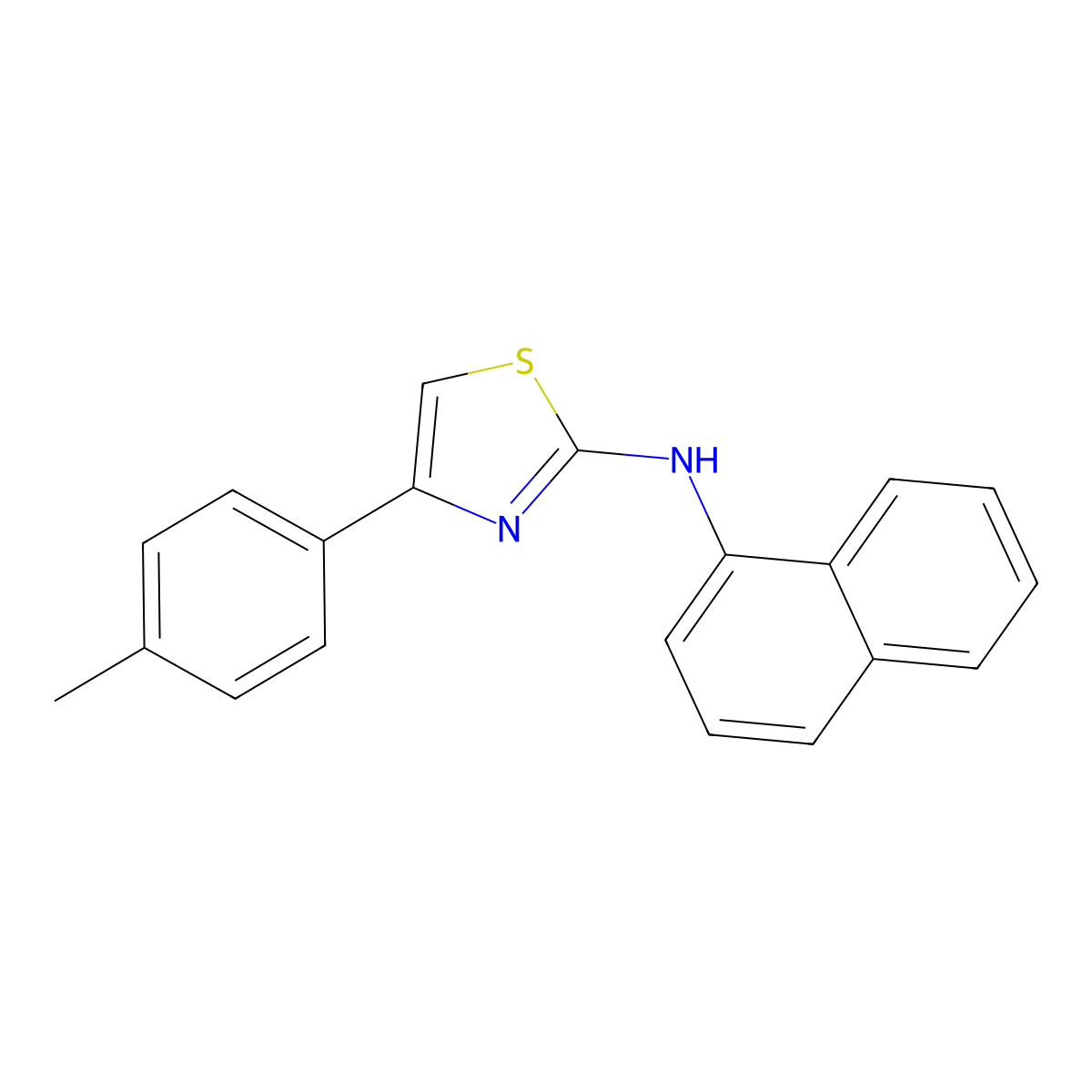 2-(1-Naphthylamino)-4-(4-methylphenyl)-1,3-thiazole molecular structure, CAS 301236-29-3