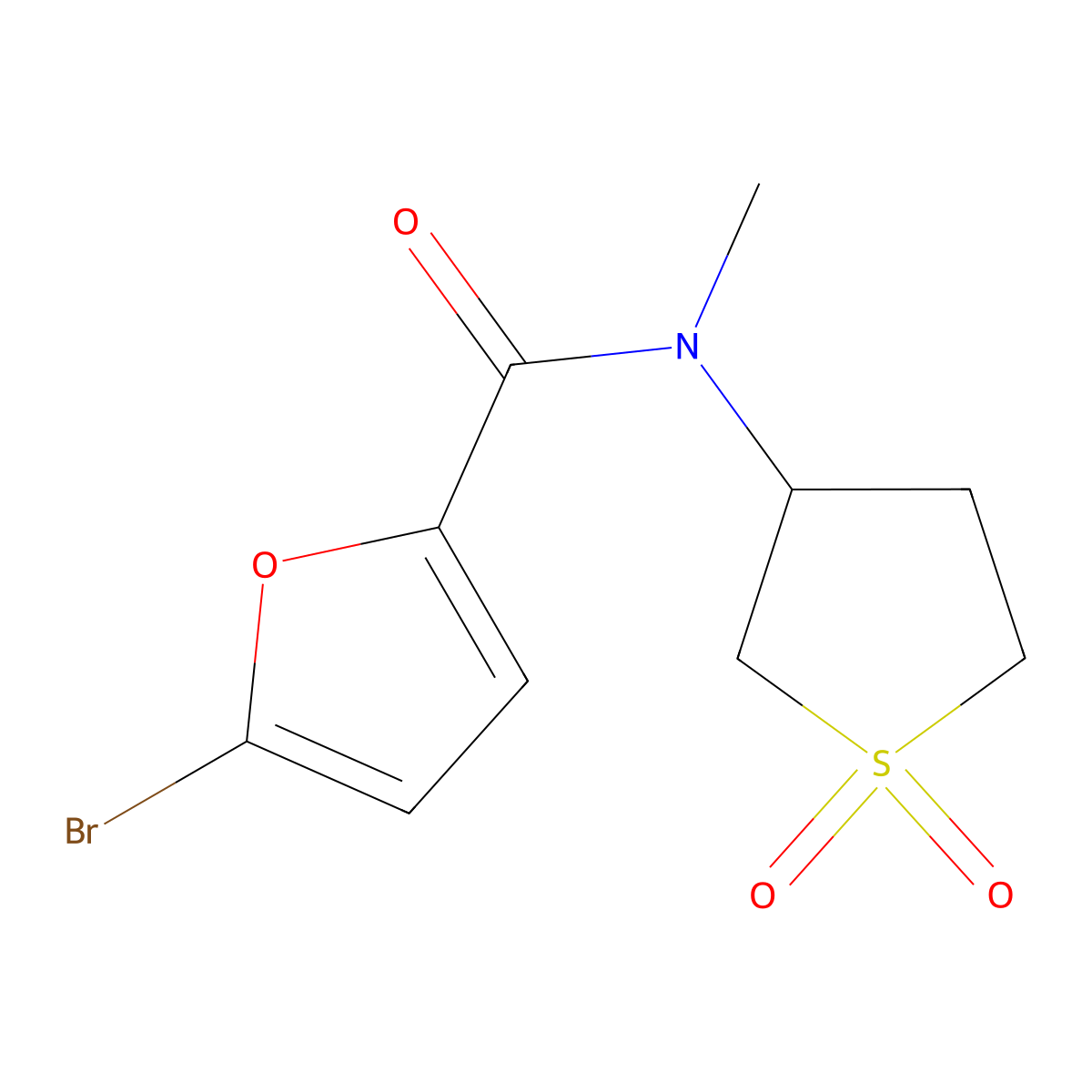 5-bromo-N-(1,1-dioxidotetrahydrothiophen-3-yl)-N-methylfuran-2-carboxamide molecular structure, CAS 301236-35-1