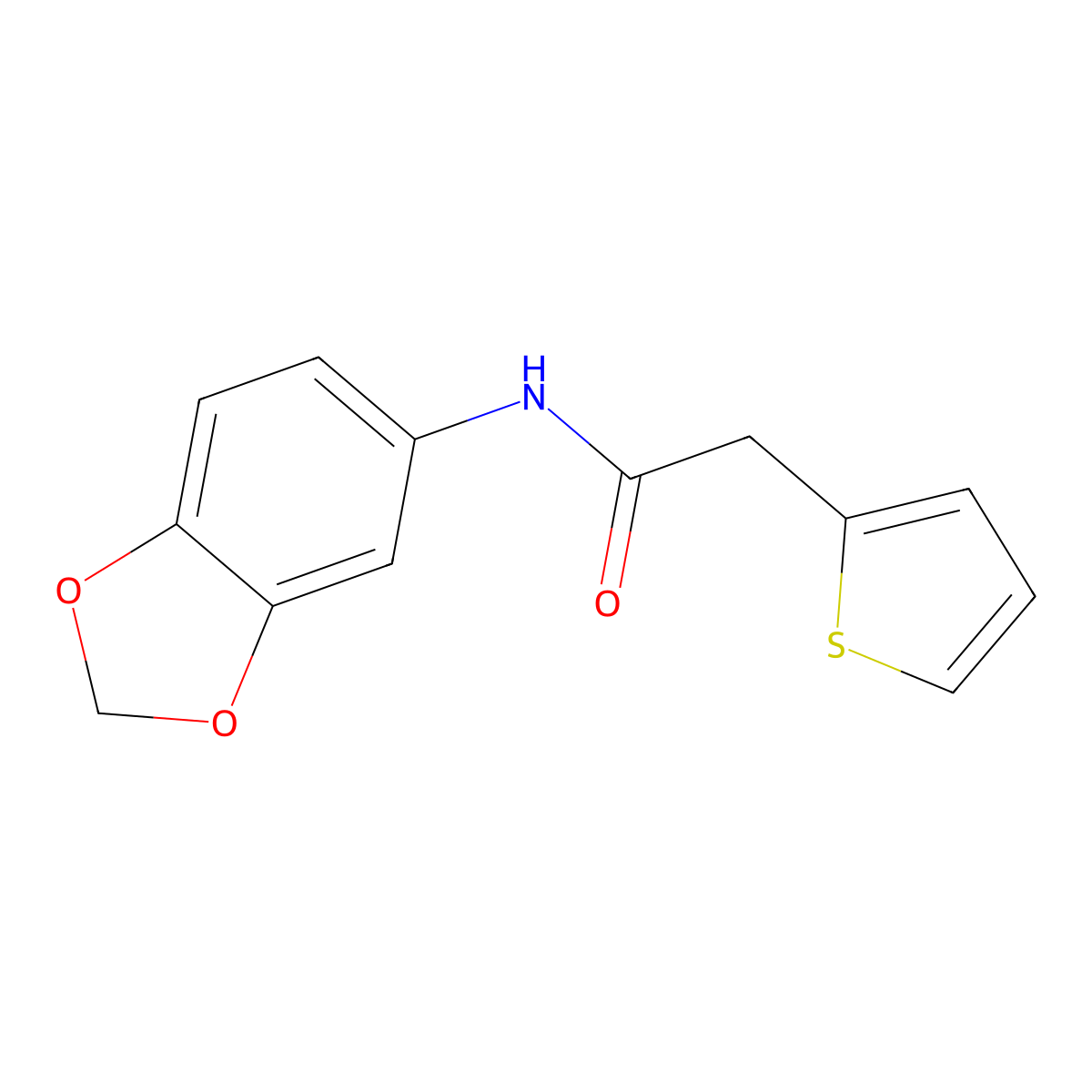 N-(1,3-benzodioxol-5-yl)-2-(2-thienyl)acetamide molecular structure, CAS 301236-93-1