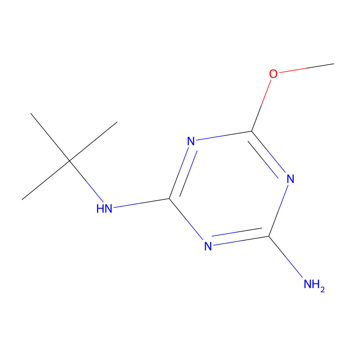 2-Amino-4-tert-butylamino-6-methoxy-1,3,5-triazine molecular structure, CAS 30125-64-5