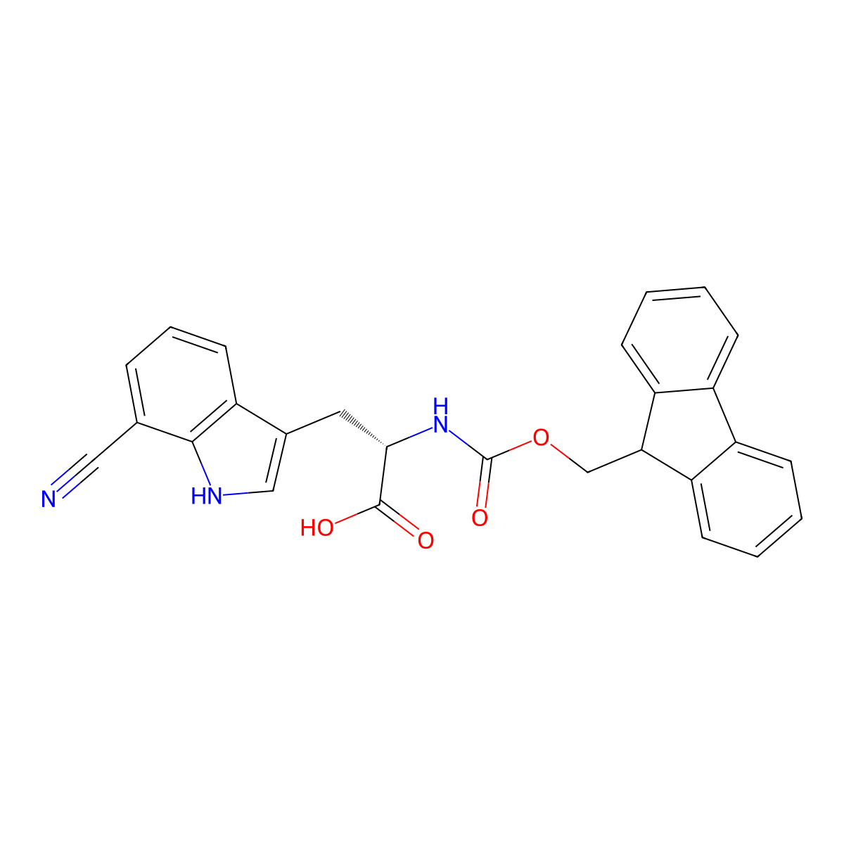 7-Cyano-N-[(9H-fluoren-9-ylmethoxy)carbonyl]-L-tryptophan molecular structure, CAS 3012560-90-3