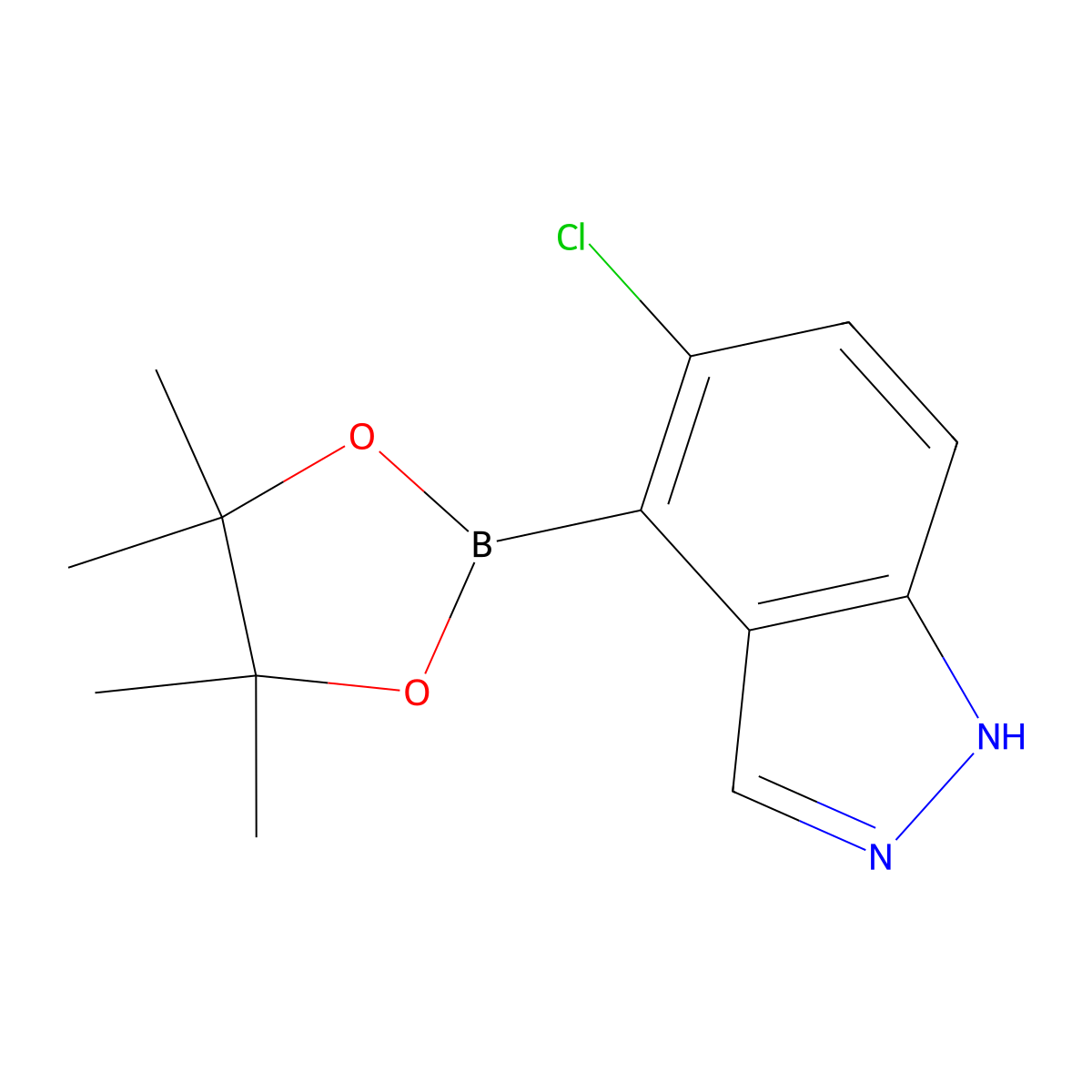 5-chloro-4-(4,4,5,5-tetramethyl-1,3,2-dioxaborolan-2-yl)-1H-indazole molecular structure, CAS 3012641-63-0