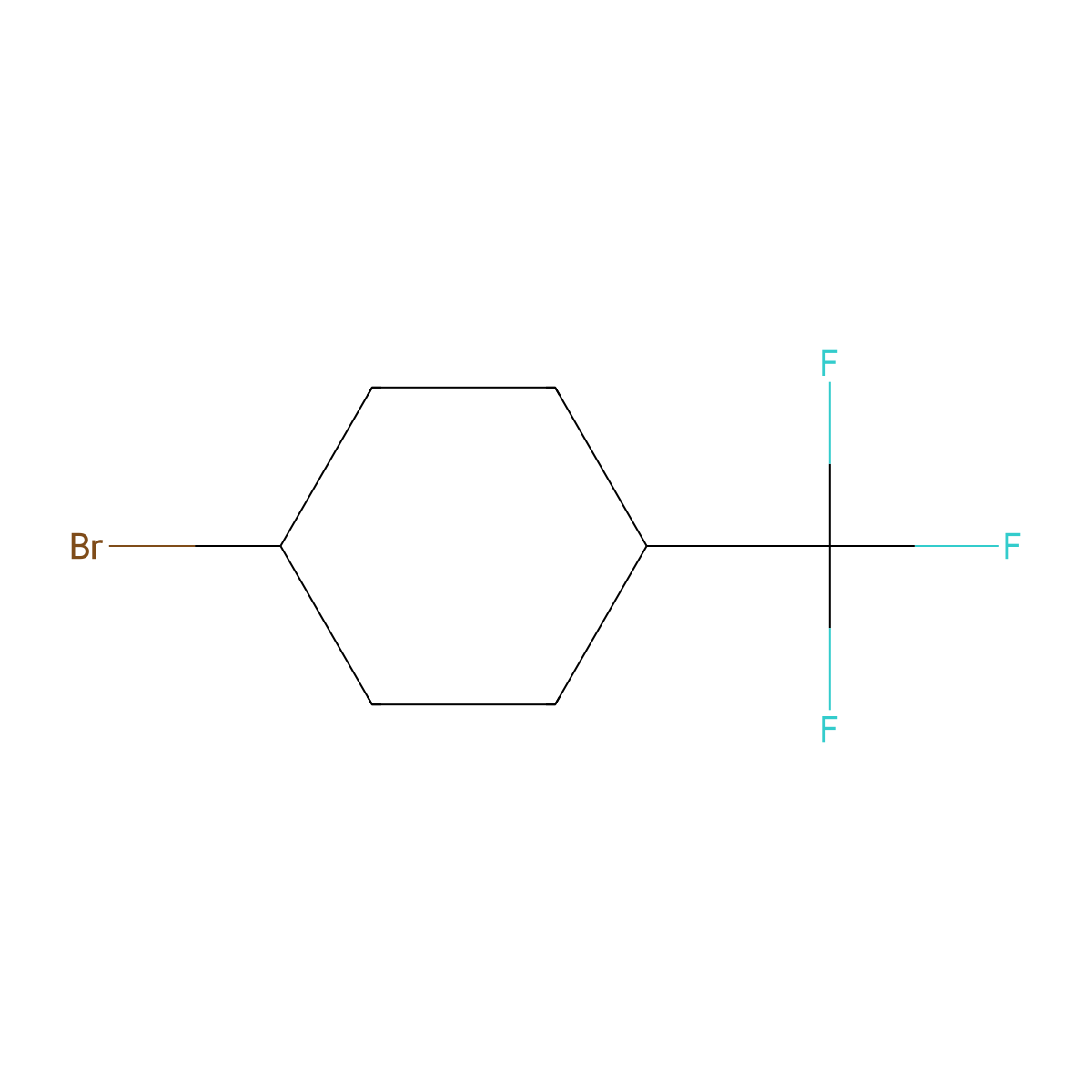 1-Bromo-4-(trifluoromethyl)cyclohexane molecular structure, CAS 30129-20-5
