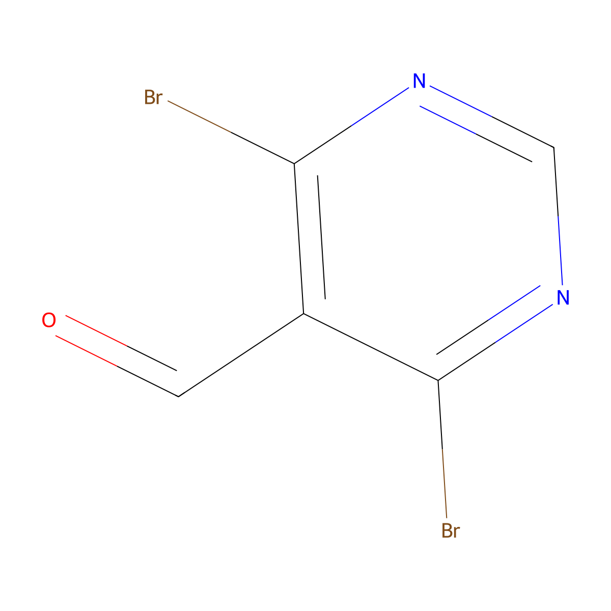 4,6-Dibromopyrimidine-5-carbaldehyde molecular structure, CAS 30129-50-1