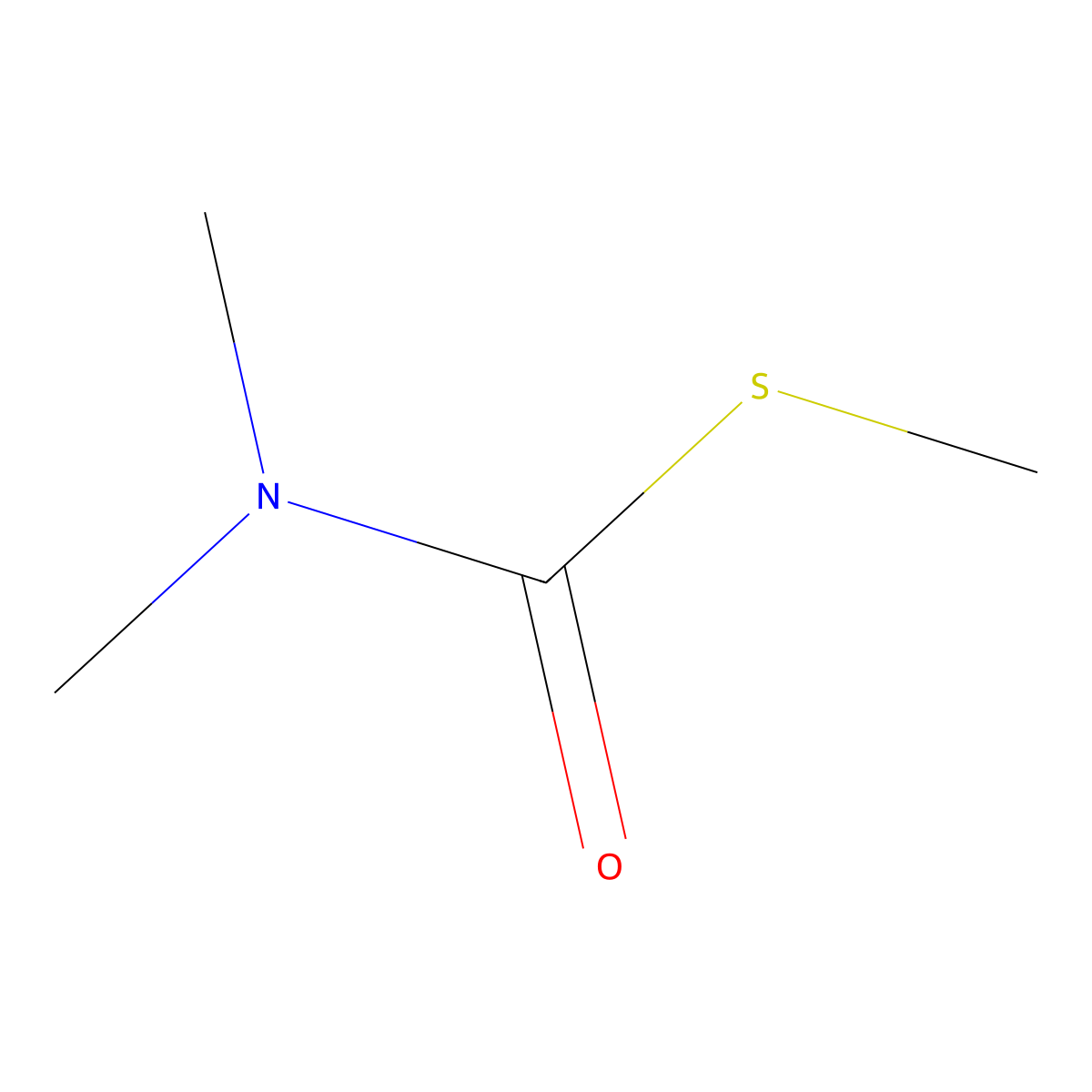 Carbamothioic acid, dimethyl-, S-methyl ester molecular structure, CAS 3013-02-3