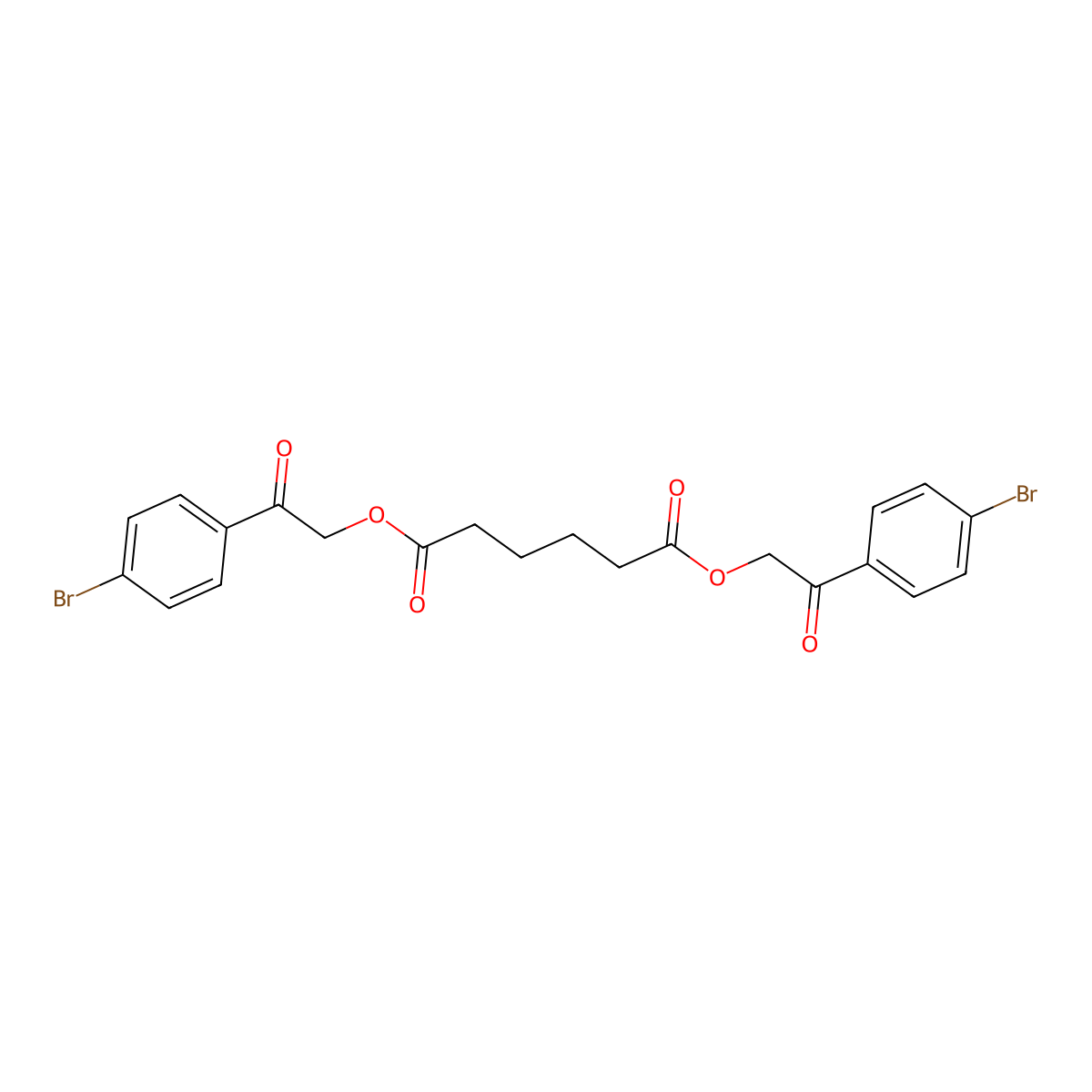 Bis[2-(4-bromophenyl)-2-oxoethyl] hexanedioate molecular structure, CAS 3013-48-7