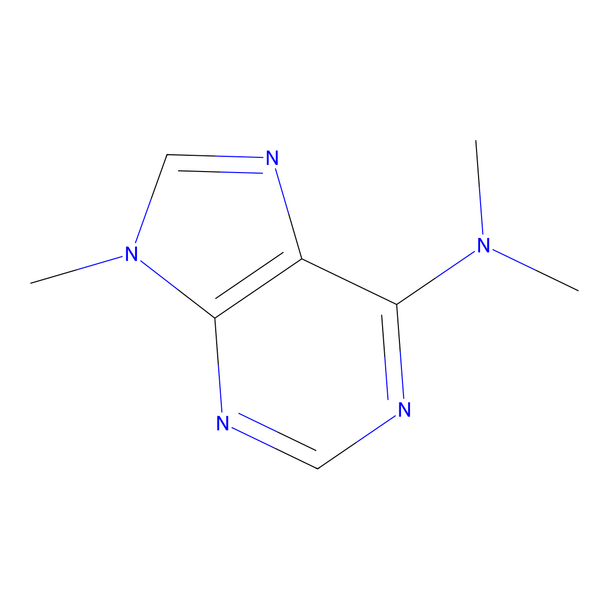 N,N,9-Trimethyl-9H-purin-6-amine molecular structure, CAS 3013-82-9