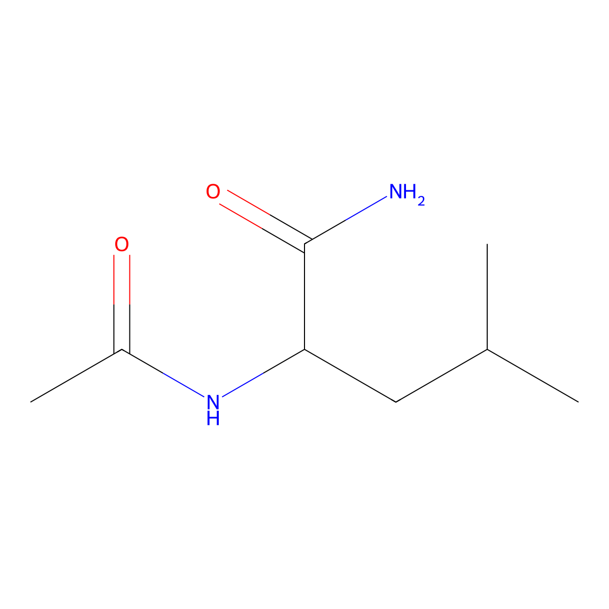 2-Acetamido-4-methylpentanamide molecular structure, CAS 30130-37-1