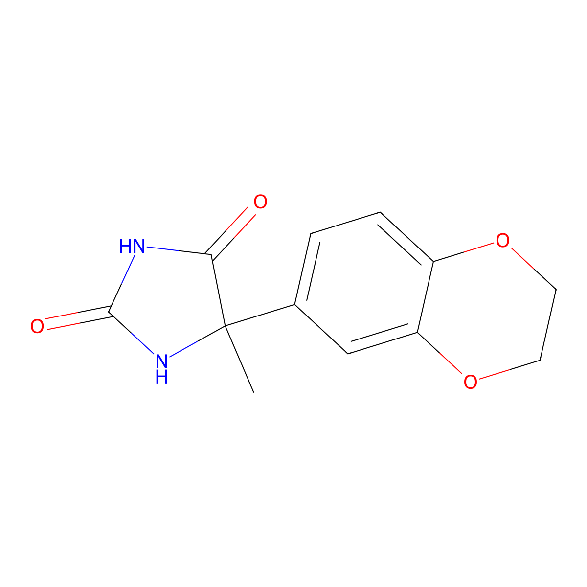 5-(2,3-Dihydro-1,4-benzodioxin-6-yl)-5-methylimidazolidine-2,4-dione molecular structure, CAS 301301-43-9