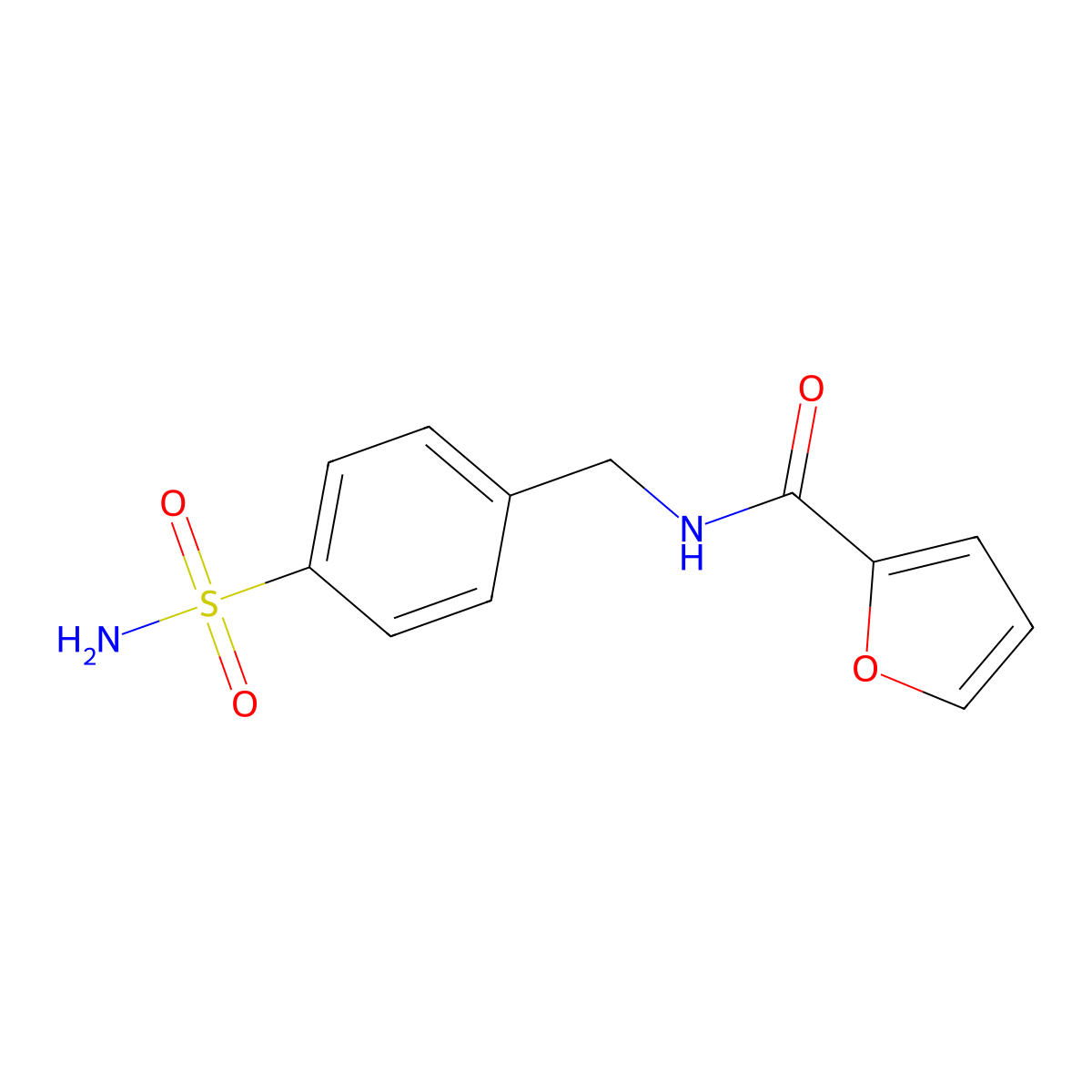 N-[(4-sulfamoylphenyl)methyl]furan-2-carboxamide molecular structure, CAS 301301-92-8