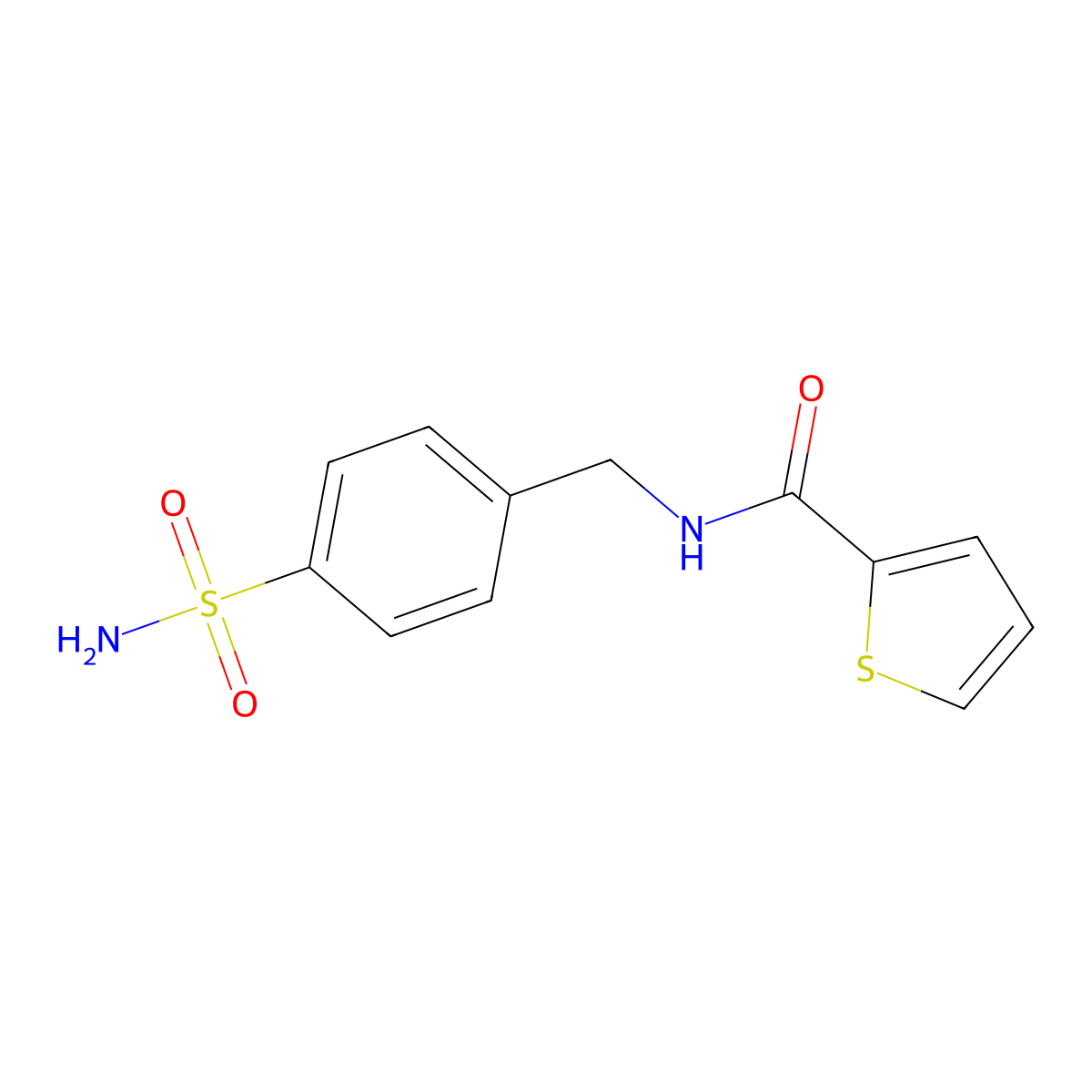N-[(4-sulfamoylphenyl)methyl]thiophene-2-carboxamide molecular structure, CAS 301302-00-1