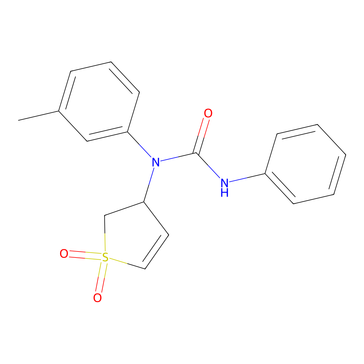1-(1,1-Dioxo-2,3-dihydrothiophen-3-yl)-1-(3-methylphenyl)-3-phenylurea molecular structure, CAS 301305-51-1