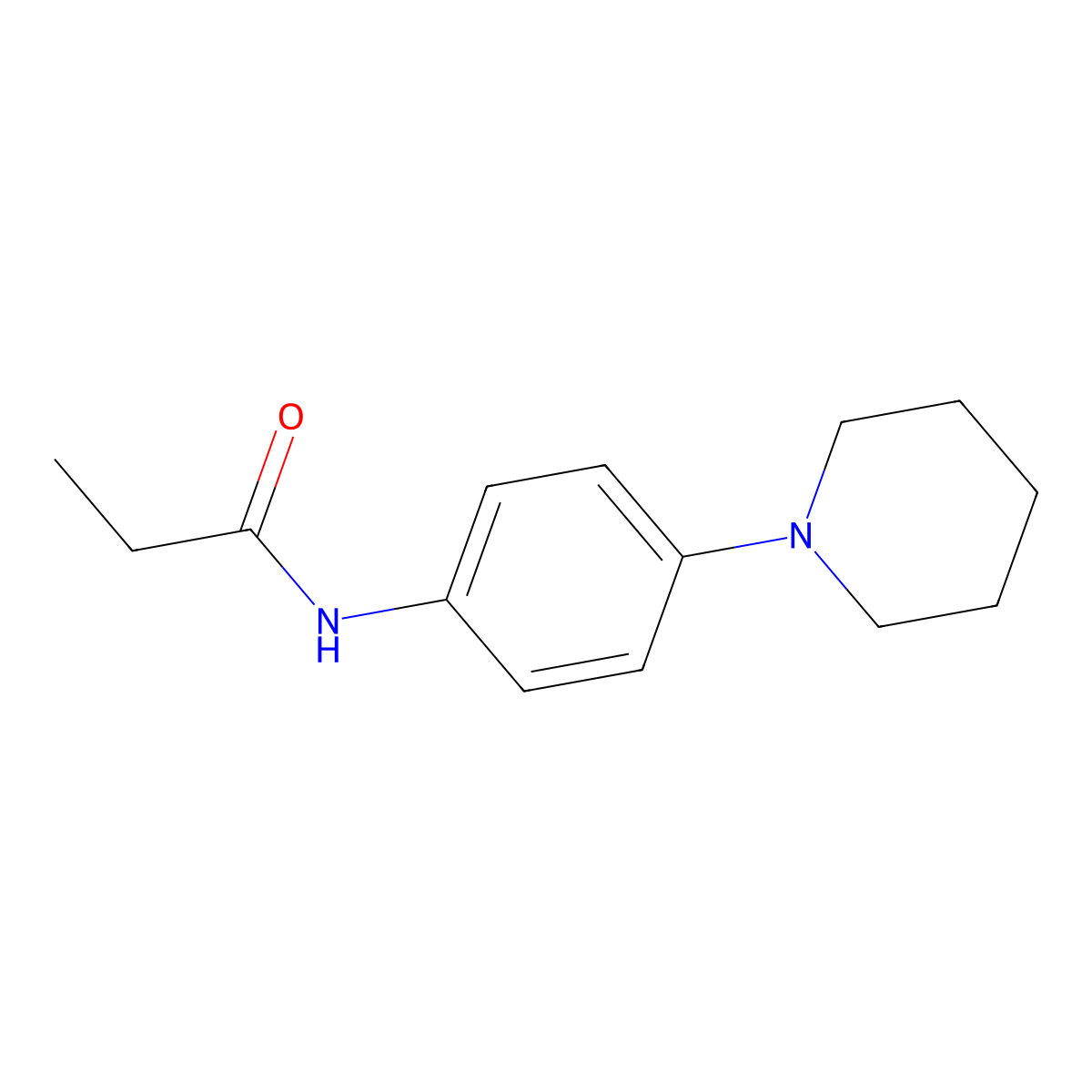 N-(4-piperidinophenyl)propanamide molecular structure, CAS 301305-90-8
