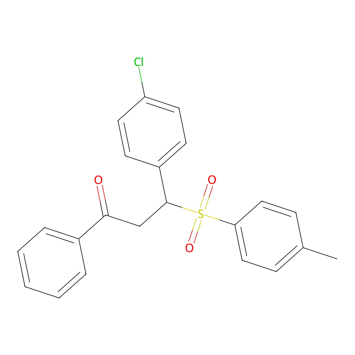 3-(4-Chlorophenyl)-3-(4-methylphenyl)sulfonyl-1-phenylpropan-1-one molecular structure, CAS 301305-92-0