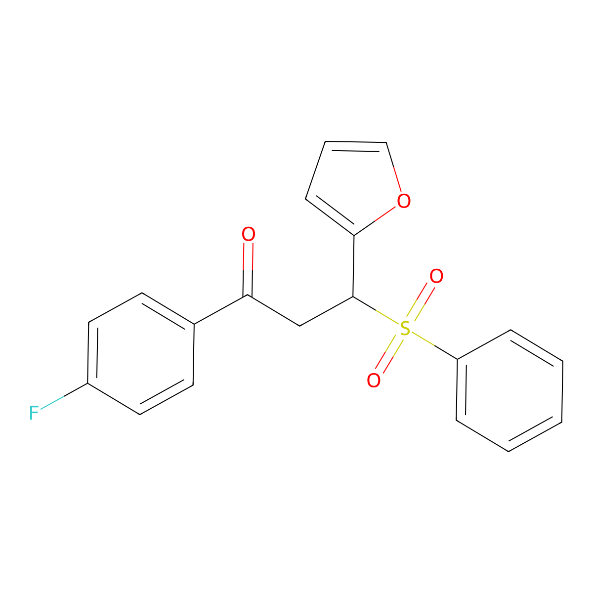 1-(4-Fluorophenyl)-3-(furan-2-yl)-3-(phenylsulfonyl)propan-1-one molecular structure, CAS 301305-93-1