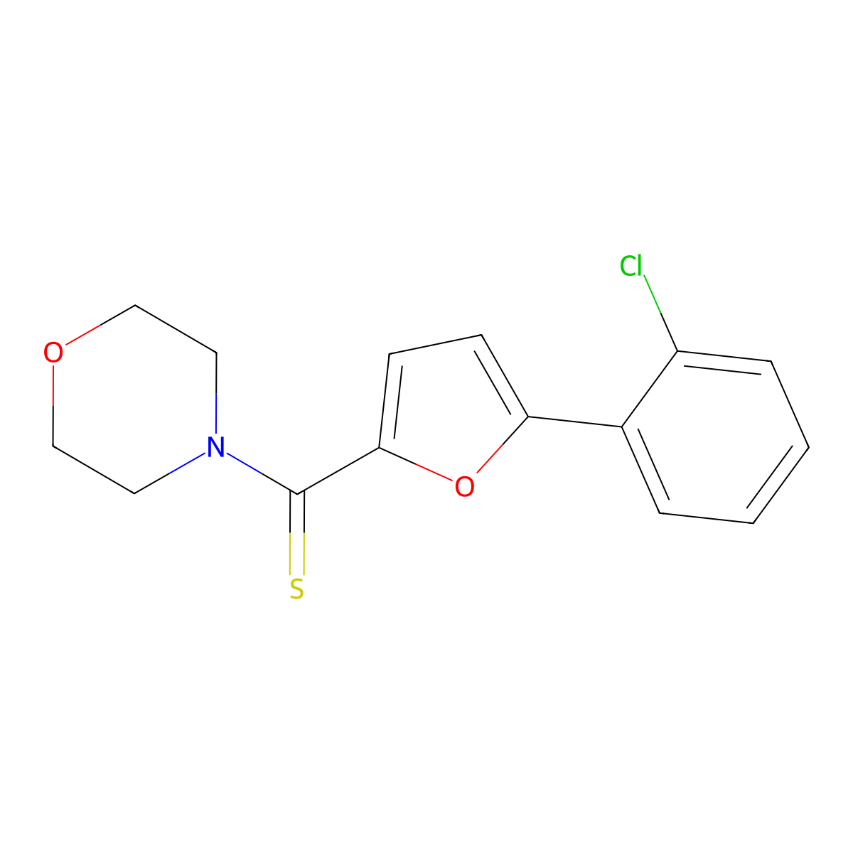 [5-(2-Chlorophenyl)furan-2-yl]-morpholin-4-ylmethanethione molecular structure, CAS 301305-97-5