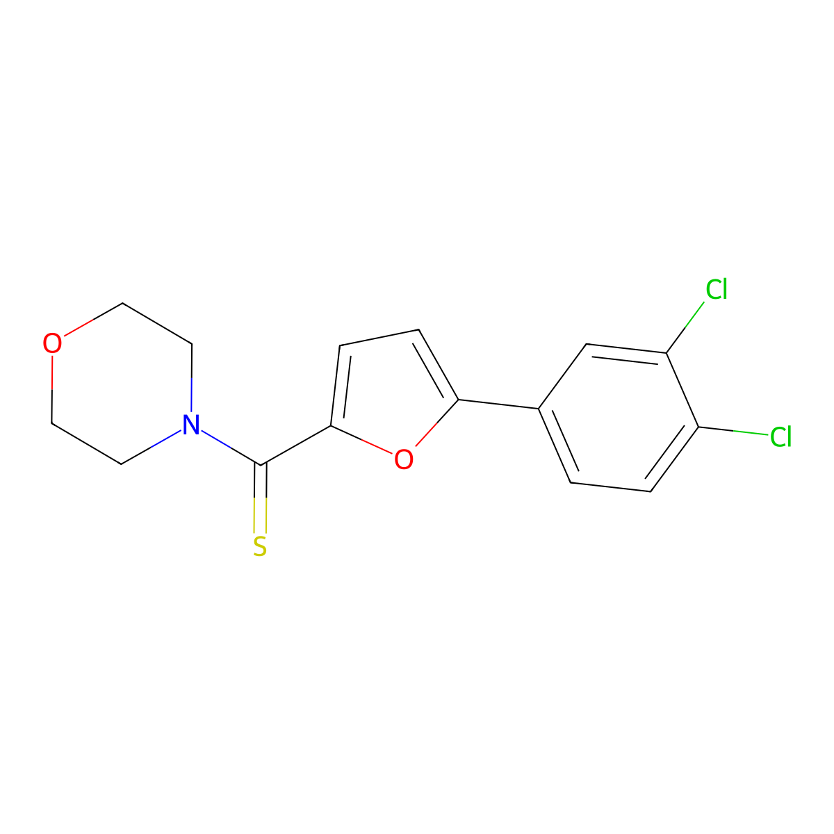 [5-(3,4-Dichlorophenyl)furan-2-yl]-morpholin-4-ylmethanethione molecular structure, CAS 301305-98-6